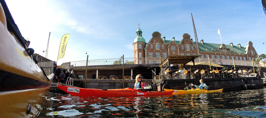 2 kayakers in front of Kayak Republic